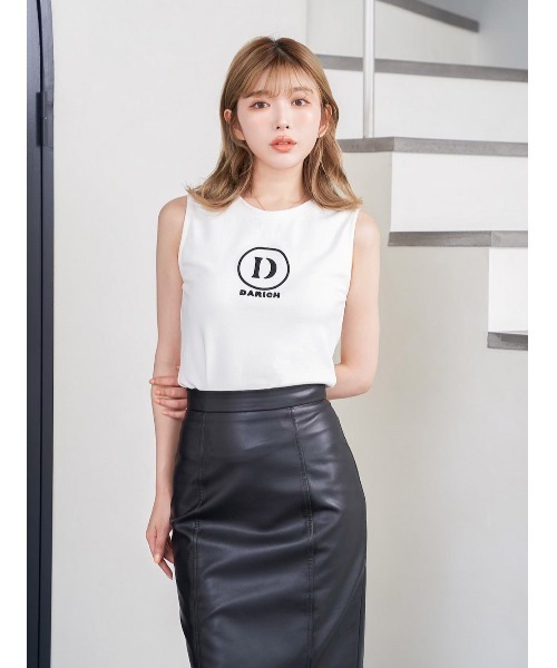 Darich(ダーリッチ)の「ノースリーブロゴトップス(Tシャツ/カットソー・レディース・ホワイト/ピンク/ブラック・FREE)」の18枚目の写真