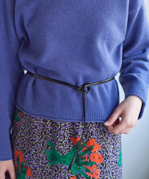 bulle de savon(ビュルデサボン)の「エナメル ロングベルト(ベルト・レディース・ブラック/カーキ・FREE)」の3枚目の写真