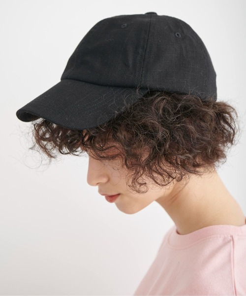 FREE'S MART（フリーズマート）の「◆リネンライクキャップ（キャップ・レディース・ブラック/ベージュ・ﾌﾘ-）」の5枚目の写真
