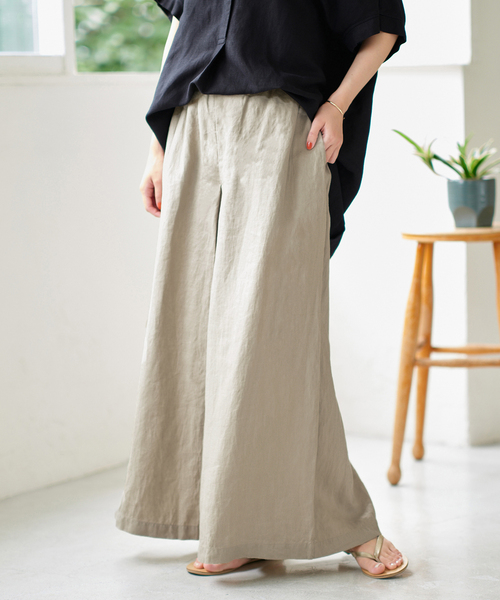 JOURNAL STANDARD（ジャーナルスタンダード）の「■■■《追加3》リネン タックキュロット（その他パンツ・レディース・ベージュ/ピンク・38/36/34）」の2枚目の写真