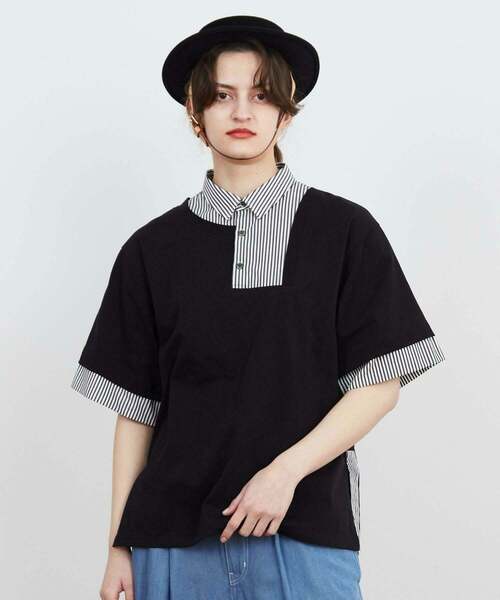 FRAPBOIS(フラボア)の「ブリコラT(Tシャツ/カットソー・レディース・ブラック/グレー・1/2)」の2枚目の写真