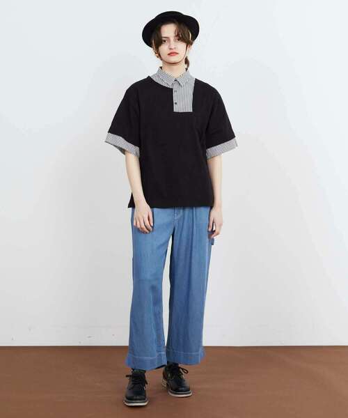 FRAPBOIS(フラボア)の「ブリコラT(Tシャツ/カットソー・レディース・ブラック/グレー・1/2)」の6枚目の写真