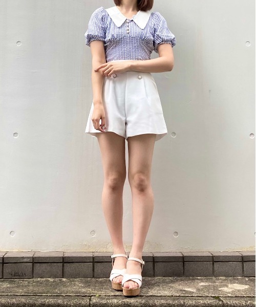 Crea titty&Co. PETIT(クレアティティーアンドコープチ)の「【Crea titty&Co.PETIT】ダブルボタンショーパン(その他パンツ・レディース・ブラック/ホワイト・SMALL/MEDIUM)」の13枚目の写真