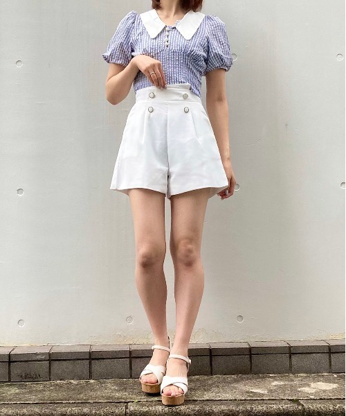 Crea titty&Co. PETIT(クレアティティーアンドコープチ)の「【Crea titty&Co.PETIT】ダブルボタンショーパン(その他パンツ・レディース・ブラック/ホワイト・SMALL/MEDIUM)」の15枚目の写真