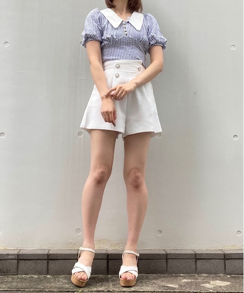 Crea titty&Co. PETIT(クレアティティーアンドコープチ)の「【Crea titty&Co.PETIT】ダブルボタンショーパン(その他パンツ・レディース・ブラック/ホワイト・SMALL/MEDIUM)」の17枚目の写真