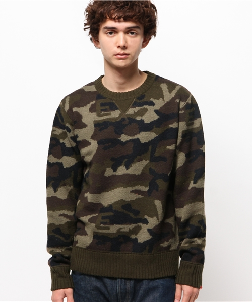 OUTLET(アウトレット)の「【WHO'S WHO gallery】EMカモニット(ニット/セーター・メンズ・グリーン・LARGE/MEDIUM)」の2枚目の写真