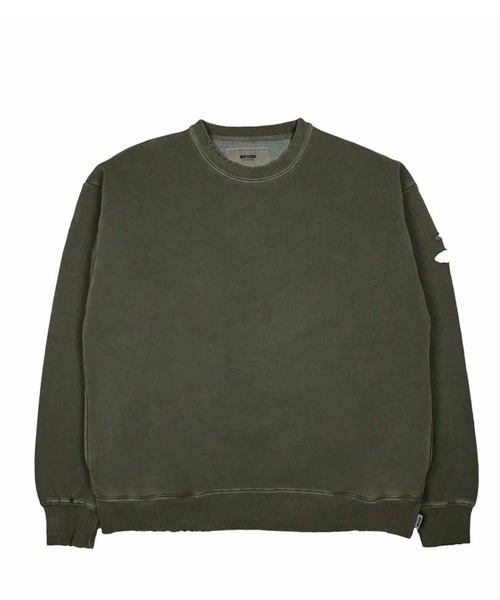 MFC STORE(エムエフシーストア)の「MFC STORE PIGMENT DAMAGE CREWNECK(スウェット・メンズ・カーキ/アイボリー/ベージュ・L/XL/M/XXL)」の3枚目の写真