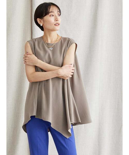 AMERICAN HOLIC（アメリカンホリック）の「ノースリーブとろみブラウス（シャツ/ブラウス・レディース・ブラック/モカ・M/L）」の4枚目の写真