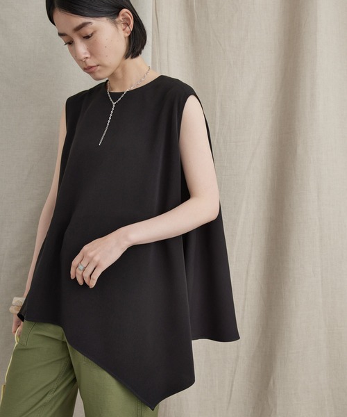 AMERICAN HOLIC（アメリカンホリック）の「ノースリーブとろみブラウス（シャツ/ブラウス・レディース・ブラック/モカ・M/L）」の2枚目の写真