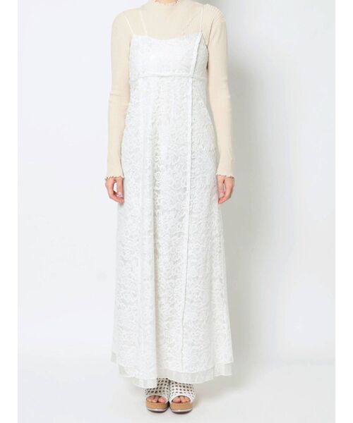 merry jenny(メリージェニー)の「fluffyレースキャミワンピース(ワンピース・レディース・ブラック/オフホワイト・FREE)」の8枚目の写真