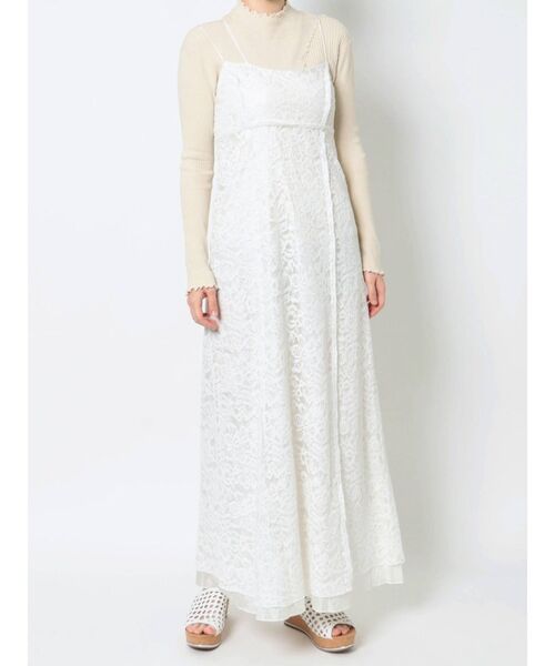 merry jenny(メリージェニー)の「fluffyレースキャミワンピース(ワンピース・レディース・ブラック/オフホワイト・FREE)」の19枚目の写真