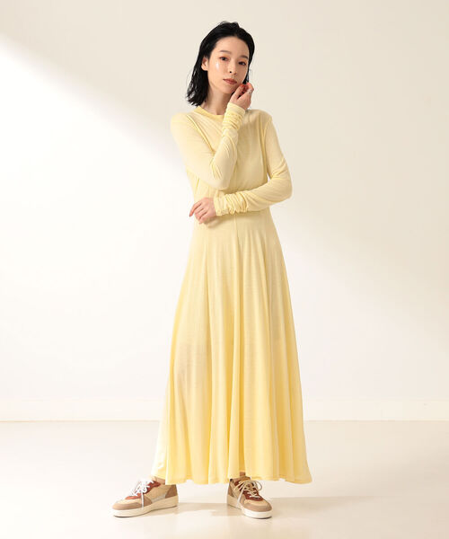 Demi-Luxe BEAMS（デミルクス ビームス）の「Demi-Luxe BEAMS / レーヨンロングスリーブ ワンピ―ス（ワンピース・レディース・ブラック/イエロー・FREE）」の6枚目の写真