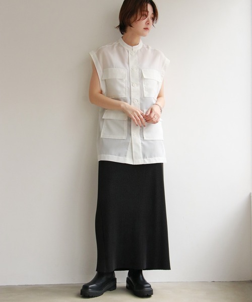 notch.（ノッチ）の「ミリタリージレ（シャツ/ブラウス・レディース・ホワイト/ブラック/オリーブ/ブラウン系その他・M）」の9枚目の写真