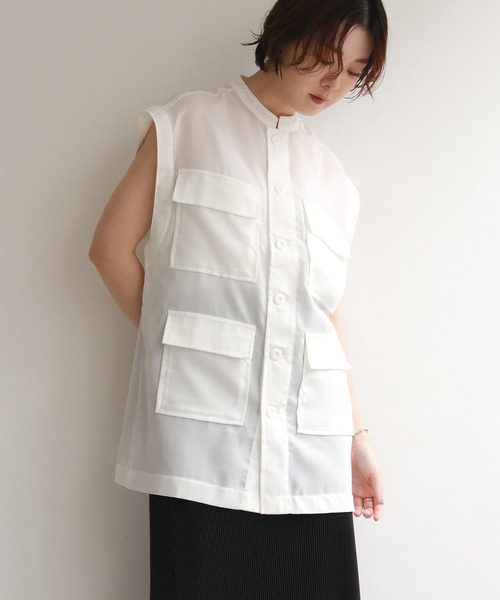 notch.（ノッチ）の「ミリタリージレ（シャツ/ブラウス・レディース・ホワイト/ブラック/オリーブ/ブラウン系その他・M）」の7枚目の写真