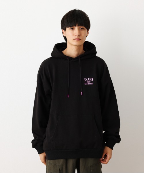 RODEO CROWNS WIDE BOWL（ロデオクラウンズワイドボウル）の「SHARE BIG パーカー（パーカー・レディース・ダークグリーン/マジェンタ/ブラック/グレー×ホワイト・FREE）」の14枚目の写真