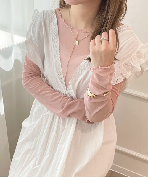 apres jour(アプレジュール)の「メローシアーインナー【ZOZOTOWN限定アイテム】(Tシャツ/カットソー・レディース・ブラック/ダークブラウン/アイボリー/ピンクベージュ・X-LARGE/フリー)」の4枚目の写真