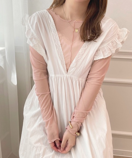apres jour(アプレジュール)の「メローシアーインナー【ZOZOTOWN限定アイテム】(Tシャツ/カットソー・レディース・ブラック/ダークブラウン/アイボリー/ピンクベージュ・X-LARGE/フリー)」の13枚目の写真
