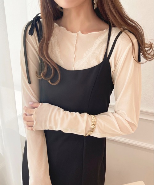 apres jour(アプレジュール)の「メローシアーインナー【ZOZOTOWN限定アイテム】(Tシャツ/カットソー・レディース・ブラック/ダークブラウン/アイボリー/ピンクベージュ・X-LARGE/フリー)」の20枚目の写真