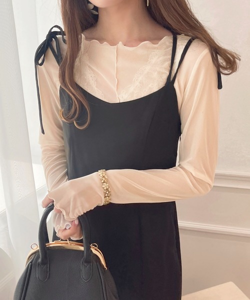 apres jour(アプレジュール)の「メローシアーインナー【ZOZOTOWN限定アイテム】(Tシャツ/カットソー・レディース・ブラック/ダークブラウン/アイボリー/ピンクベージュ・X-LARGE/フリー)」の22枚目の写真