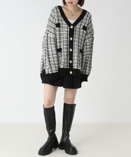 セール】ツイードザックリカーディガン 162782（カーディガン/ボレロ