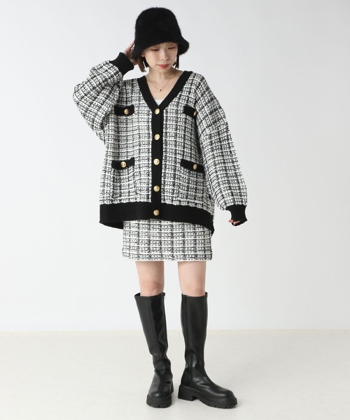 セール】ツイードザックリカーディガン 162782（カーディガン/ボレロ