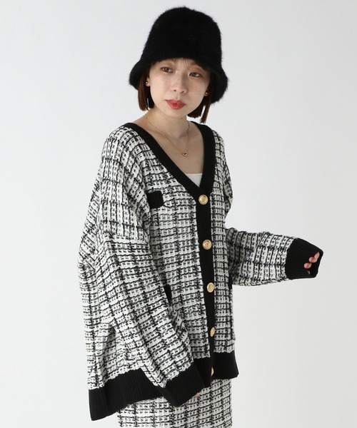 セール】ツイードザックリカーディガン 162782（カーディガン/ボレロ