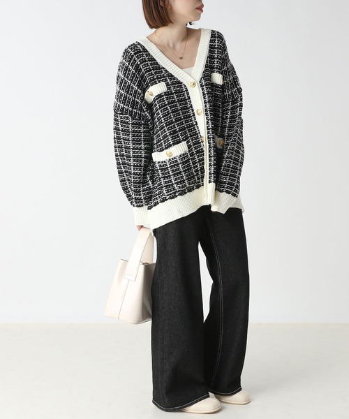 セール】ツイードザックリカーディガン 162782（カーディガン/ボレロ