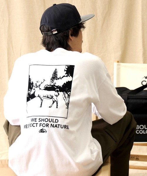 CAMP7(キャンプセブン)の「【CAMP7】イラストロンT(Tシャツ/カットソー・メンズ・ホワイト/ブラック・S/L/M/XL)」の1枚目の写真