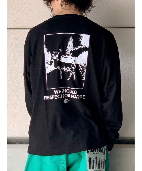 CAMP7(キャンプセブン)の「【CAMP7】イラストロンT(Tシャツ/カットソー・メンズ・ホワイト/ブラック・S/L/M/XL)」の2枚目の写真