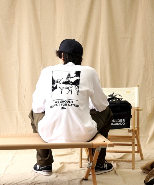 CAMP7(キャンプセブン)の「【CAMP7】イラストロンT(Tシャツ/カットソー・メンズ・ホワイト/ブラック・S/L/M/XL)」の6枚目の写真