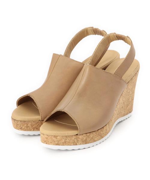 BEAUTY&YOUTH UNITED ARROWS（ビューティーアンドユースユナイテッドアローズ）の「BYTF コルク　バックストラップ ウエッジ◆（サンダル・レディース・ブラック/ベージュ・35h/36h/37/37h/36）」の2枚目の写真