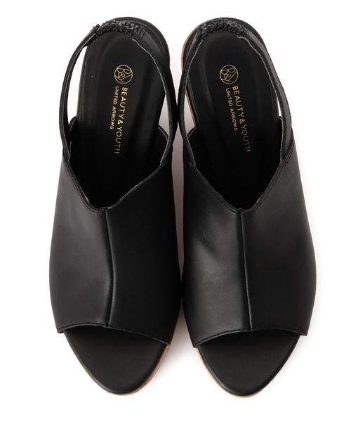 BEAUTY&YOUTH UNITED ARROWS（ビューティーアンドユースユナイテッドアローズ）の「BYTF コルク　バックストラップ ウエッジ◆（サンダル・レディース・ブラック/ベージュ・35h/36h/37/37h/36）」の3枚目の写真