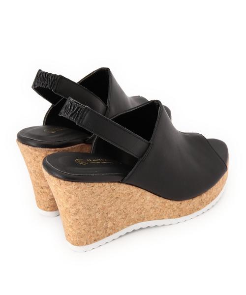 BEAUTY&YOUTH UNITED ARROWS（ビューティーアンドユースユナイテッドアローズ）の「BYTF コルク　バックストラップ ウエッジ◆（サンダル・レディース・ブラック/ベージュ・35h/36h/37/37h/36）」の6枚目の写真