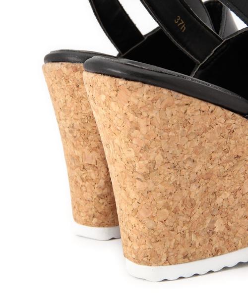 BEAUTY&YOUTH UNITED ARROWS（ビューティーアンドユースユナイテッドアローズ）の「BYTF コルク　バックストラップ ウエッジ◆（サンダル・レディース・ブラック/ベージュ・35h/36h/37/37h/36）」の8枚目の写真