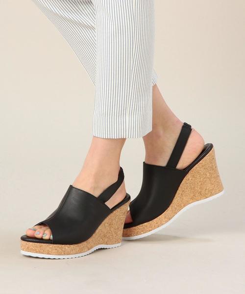 BEAUTY&YOUTH UNITED ARROWS（ビューティーアンドユースユナイテッドアローズ）の「BYTF コルク　バックストラップ ウエッジ◆（サンダル・レディース・ブラック/ベージュ・35h/36h/37/37h/36）」の9枚目の写真