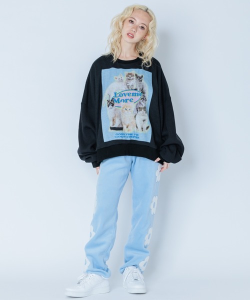 Candy Stripper(キャンディストリッパー)の「FLOWER FLEECE パンツ(その他パンツ・レディース・ライトブルー/ブラック/ヘザーグレー・2)」の20枚目の写真