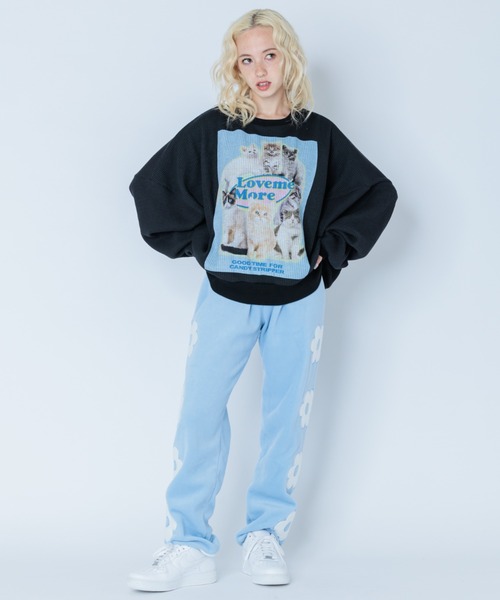Candy Stripper(キャンディストリッパー)の「FLOWER FLEECE パンツ(その他パンツ・レディース・ライトブルー/ブラック/ヘザーグレー・2)」の14枚目の写真