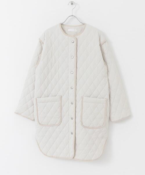 SENSE OF PLACE by URBAN RESEARCH（センスオブプレイスバイアーバンリサーチ）の「『UR TECH』キルティングミドルコート（ダウンジャケット/コート・レディース・ブラック/カーキ/ブラウン/アイボリー・ONE）」の16枚目の写真