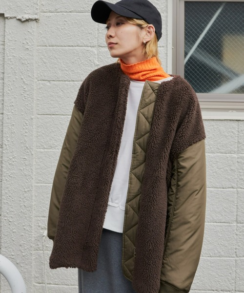 Auntie Rosa Holiday（アンティローザホリデー）の「ボア切替ブルゾン（ブルゾン・レディース・ブラウン/ブラック・FREE）」の18枚目の写真