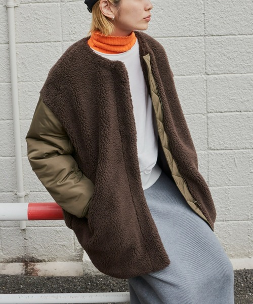 Auntie Rosa Holiday（アンティローザホリデー）の「ボア切替ブルゾン（ブルゾン・レディース・ブラウン/ブラック・FREE）」の19枚目の写真