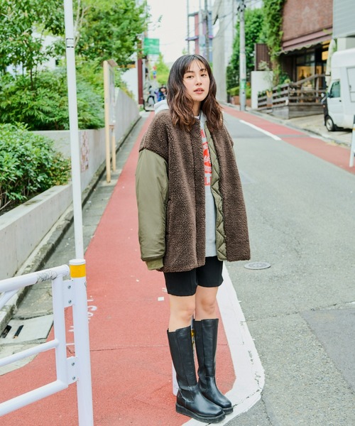 Auntie Rosa Holiday（アンティローザホリデー）の「ボア切替ブルゾン（ブルゾン・レディース・ブラウン/ブラック・FREE）」の12枚目の写真