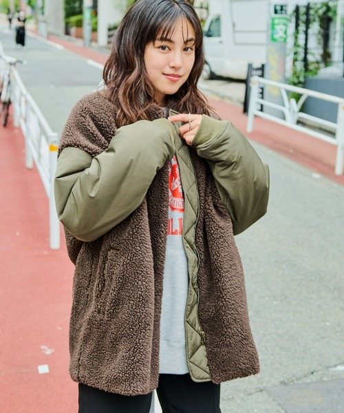 Auntie Rosa Holiday（アンティローザホリデー）の「ボア切替ブルゾン（ブルゾン・レディース・ブラウン/ブラック・FREE）」の7枚目の写真