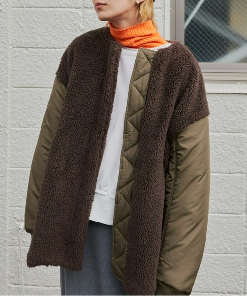 Auntie Rosa Holiday（アンティローザホリデー）の「ボア切替ブルゾン（ブルゾン・レディース・ブラウン/ブラック・FREE）」の17枚目の写真