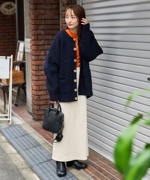 FREAK'S STORE（フリークスストア）の「【WEB限定】フィッシャーマンクルーカーディガン（カーディガン/ボレロ・レディース・レッド/ネイビー/ブラウン/グリーン/オフホワイト・ﾌﾘ-）」の15枚目の写真