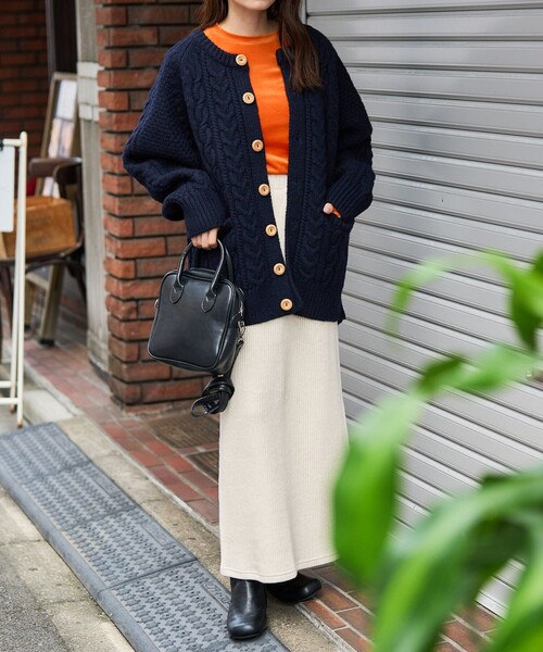 FREAK'S STORE（フリークスストア）の「【WEB限定】フィッシャーマンクルーカーディガン（カーディガン/ボレロ・レディース・レッド/ネイビー/ブラウン/グリーン/オフホワイト・ﾌﾘ-）」の16枚目の写真