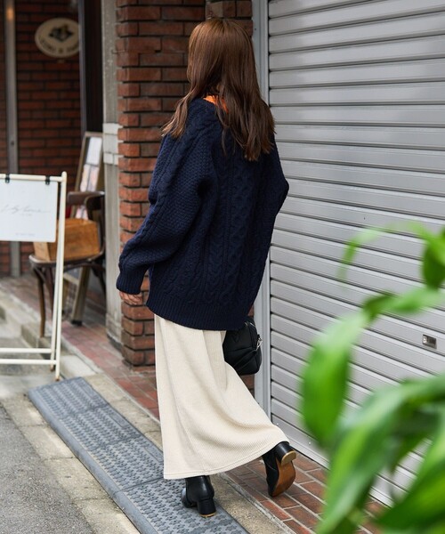 FREAK'S STORE（フリークスストア）の「【WEB限定】フィッシャーマンクルーカーディガン（カーディガン/ボレロ・レディース・レッド/ネイビー/ブラウン/グリーン/オフホワイト・ﾌﾘ-）」の19枚目の写真