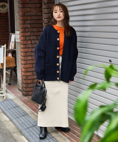 FREAK'S STORE（フリークスストア）の「【WEB限定】フィッシャーマンクルーカーディガン（カーディガン/ボレロ・レディース・レッド/ネイビー/ブラウン/グリーン/オフホワイト・ﾌﾘ-）」の20枚目の写真