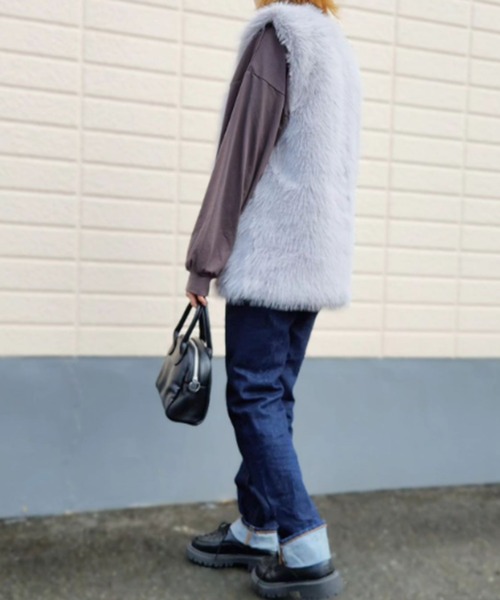 Doula Doula（ドゥーラドゥーラ）の「エコファーベスト（ベスト・レディース・ホワイト/ベージュ/ブラウン/グレー・FREE）」の18枚目の写真