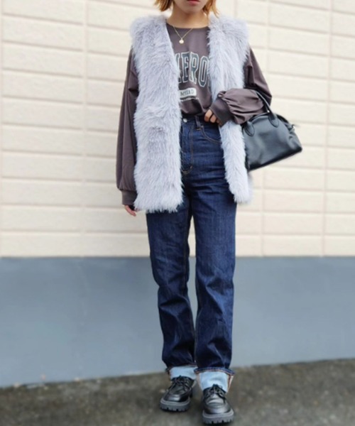 Doula Doula（ドゥーラドゥーラ）の「エコファーベスト（ベスト・レディース・ホワイト/ベージュ/ブラウン/グレー・FREE）」の15枚目の写真