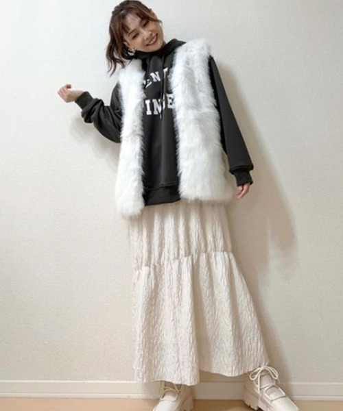 Doula Doula（ドゥーラドゥーラ）の「エコファーベスト（ベスト・レディース・ホワイト/ベージュ/ブラウン/グレー・FREE）」の22枚目の写真